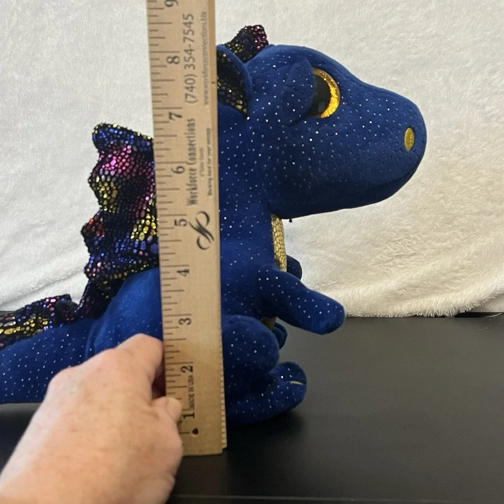 TY Beanie Boos SAFFIRE Sapphire Blue Dragon Plush Retired Multicolor Toy 2021